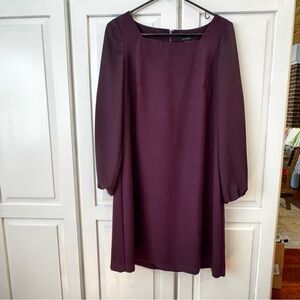 Ann Taylor Purple‎ Sheath Dress with Bishop Sleeves. Size 6